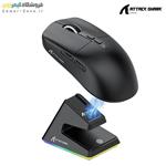 موس گیمینگ بی سیم اتک شارک به همراه داک شارژ مدل ATTACK SHARK X6 Wireless Gaming MouseRGB Charging Dock