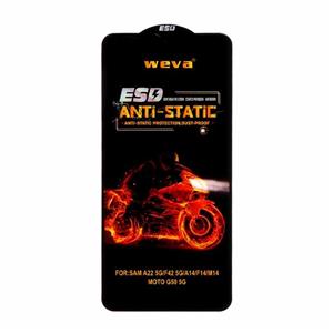 محافظ صفحه نمایش شیشه ای Full Cover ESD Anti Static – Weva مدل Samsung Galaxy A14 / A05 / A05S / M14 / F14 / A22 5G (بدون پک)