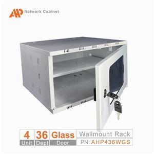 رک دیواری 4 یونیت درب شیشه ای سفید AHP436WGs کد33 