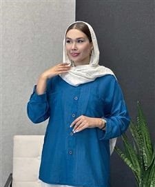 مانتو دو جیب جلو دکمه کد 1427