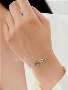 دستبند نقره ضربان قلب DT 1001