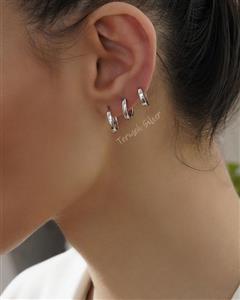 گوشواره نقره کلیپسی ساده در سه سایز GT 1035