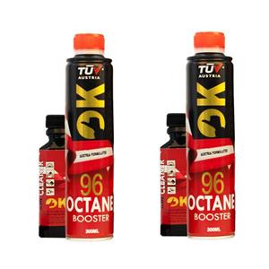 اکتان بوستر اوکی مدل Austria Formulated حجم 300 میلی لیتر به همراه انژکتورشوی مجموعه چهار عددی