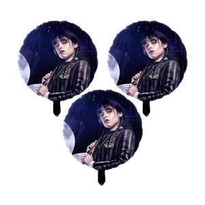 بادکنک فویلی مدل ونزدی گرد کد WednesdayRoundB1 پک 3 عددی