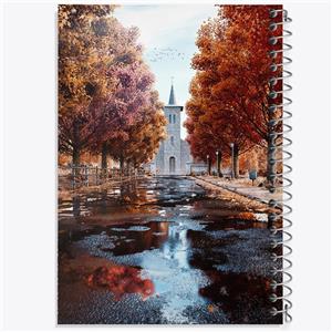 دفتر مشق 100 برگ خندالو طرح خیابان پاییزی کد F1298