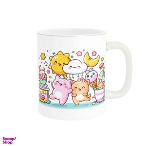 ماگ طرح خورشید و ابر و حیوانات خندان کد 277