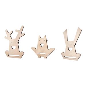 آویز لباس مدل چوبی کد KT60 مجموعه 3 عددی