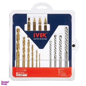 سر‌پیچ‌ گوشتی و مته ایوک مدل K-1010 مجموعه  14 عددی