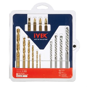 سر‌پیچ‌ گوشتی و مته ایوک مدل K-1010 مجموعه  14 عددی