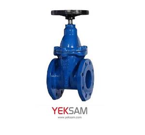 شیر کشویی چدنی فلنج دار سایز 1/2-2 اینچ زبانه لاستیکی PN10 سام 