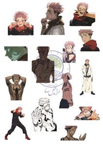 استیکر بدون برش طرح انیمه جوجوتسو کایزن_سوکونا و یوجی ایتادوری کد sd02 