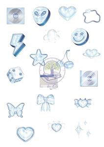 استیکر بدون برش طرح پاستل آبنباتی آبی کد sd06 