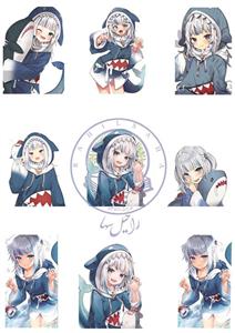 استیکر بدون برش طرح دختر انیمه ای Gawr Gura کد sd010 