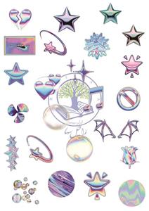 استیکر بدون برش طرح هولوگرامی (سری دوم) کد sd016 