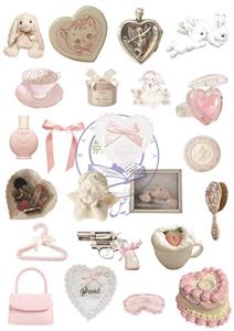 استیکر بدون برش طرح وینتیج صورتی سافت (سری دوم) کد sd017 