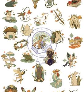 استیکر بدون برش طرح طبیعت و پری fairycore کد sd044 