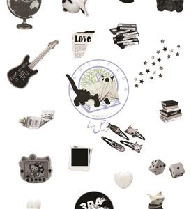 استیکر بدون برش طرح سیاه و سفید کیوت کد sd045 