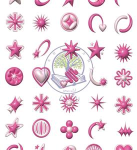 استیکر بدون برش طرح اشکال صورتی کد sd046 