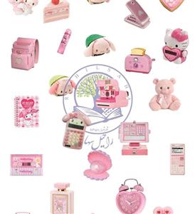 استیکر بدون برش طرح سانریو کاوایی صورتی کد sd049 