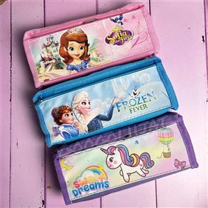 جامدادی دو زیپ برزنتی دخترانه کد sd082