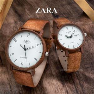 ست ساعت مردانه زنانه Zara مدل W6061 (قهوه ای)