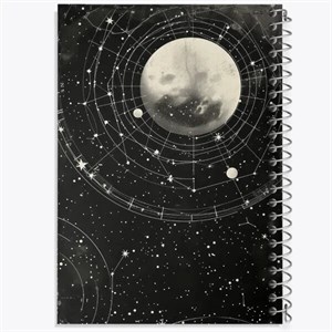 دفتر مشق 50 برگ خندالو طرح ماه (Moon) کد F4