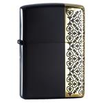 فندک زیپو کاستوم ادیشن مشکی طلایی کد Zippo Arabesque Noble ZA-5-34A 