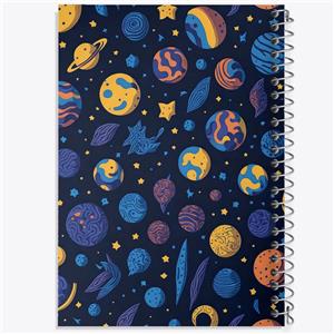 دفتر مشق 50 برگ خندالو طرح سیاره و کهکشان کد N467