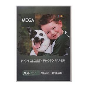 کاغذ چاپ عکس گلاسه مگا کد 260 سایز A4 بسته 50 عددی