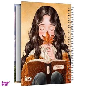 دفتر مشق 100 برگ مستر راد مدل دختر جنگل طرح پاییز کد Galaxy 2422