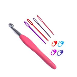 قلاب تریکو بافی مدل ZHL-10 کد 10 به همراه سنجاق نشانه گذار بافتنی و سوزن دوخت کاموا مجموعه 9 عددی