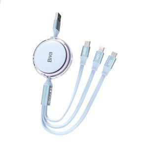 کابل تبدیل USB به لایتنینگ / MicroUSB / USB-C بیوا مدل C-22 طول 1.1متر