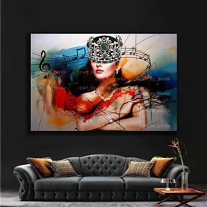 تابلو مدرن فرشته و نت موسیقی