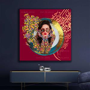 تابلو دکوراتیو برجسته مدرن دختر مدرن قرمز