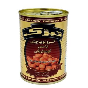 کنسرو لوبیا چیتی در سس گوجه فرنگی تبرک مقدار 380 گرم Tabarok Canned Beans in Tomato - 380 gr