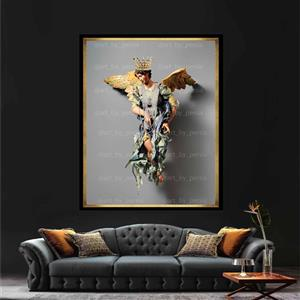 تابلو دکوراتیو مدرن فرشته نمای سه بعدی