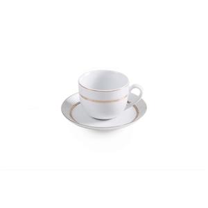 ست فنجان و نعلبکی 12 پارچه چینی زرین ایران مدل چای خوری ایتالیا اف 8 سفید درجه سه