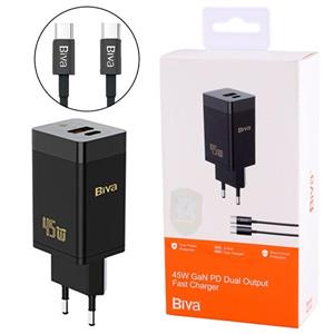 شارژر دیواری 45 وات بیوا مدل HC-15 به همراه کابل USB-C