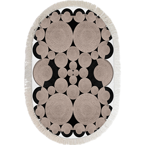 فرش بیضی طرح چوبین کد IFO.912.01