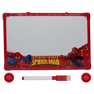 تخته وایت برد مدل اسپایدرمن کد 01 سایز 30x20 سانتی متر به همراه ماژیک و آهنربا مجموعه 4 عددی