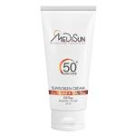 کرم ضد آفتاب بدون رنگ مدیسان SPF 50 مدل 0013 ‌مناسب پوست‌های نرمال و چرب حجم 50 میلی‌لیتر