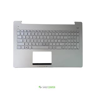 کیبورد لپ تاپ ایسوس N550 نقره ای-با قاب C-با بک لایت N550 With Frame C Notebook Keyboard