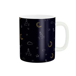 ماگ طرح انیمه ی گربه و مهتاب کد 521