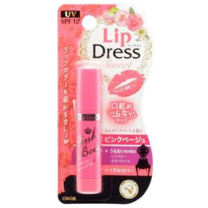 بالم لب امی مدل Lip Dress  رنگ صورتی بژ نرم کننده لب SPF12 لیپ درس صورتی بژ امی مناسب پوست خشک 3.6 گرم