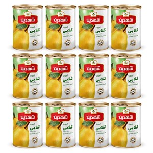 کمپوت گلابی شهدین - 370 گرم بسته 12 عددی
