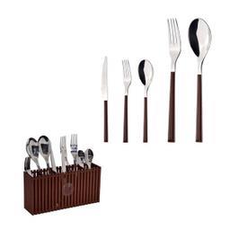 سرویس قاشق و چنگال 31 پارچه سی اند اس طرح چوبی