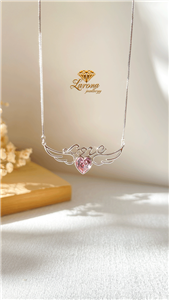 گردنبند طرح سوارفسکی قلب بالدار عشق(کد N17)