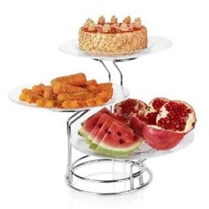 دیس پایه دار میوه و شیرینی سه تایی