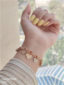 دستبند زنانه آویزدار طرح قلب مارک ژوپینگ آبکاری شده رنگ ثابت ضد حساسیت کیفیت عالی کد 1216565