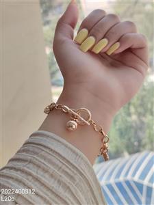 دستبند زنانه زنجیری ژوپینگ آویز دار رنگ ثابت ضد حساسیت آبکاری شده با کیفیت کد 1216543